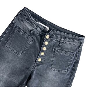 Pilcro and the Letterpress Jeans Women's 28 Slim Straight Black Denim Button Fly